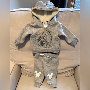 Disney Baby Mickey Mouse Gray Hoodie and Pants Set